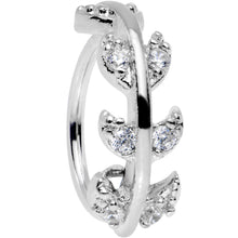 将图片加载到图库查看器，18G Clear CZ Gem Leafy Seamless Circular Ring
