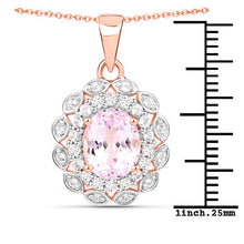 将图片加载到图库查看器，4.26 Carat Genuine Kunzite and White Topaz .925 Sterling Silver Pendant

