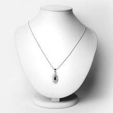 Load image into Gallery viewer, 0.63 Carat Genuine Garnet and White Topaz .925 Sterling Silver Pendant
