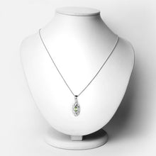 Load image into Gallery viewer, 0.55 Carat Genuine Peridot and White Topaz .925 Sterling Silver Pendant
