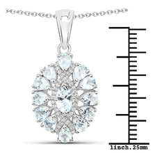 将图片加载到图库查看器，1.89 Carat Genuine Aquamarine and White Topaz .925 Sterling Silver Pendant
