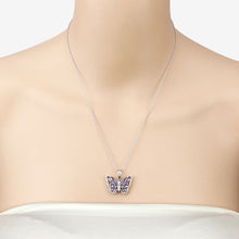 Load image into Gallery viewer, 1.75 Carat Genuine Tanzanite and White Zircon .925 Sterling Silver Pendant
