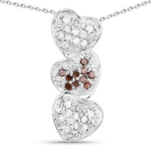 Load image into Gallery viewer, 0.45 Carat Genuine Red Diamond and White Diamond .925 Sterling Silver Pendant
