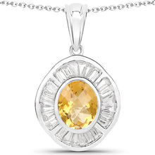 将图片加载到图库查看器，4.18 Carat Genuine Citrine and White Topaz .925 Sterling Silver Pendant

