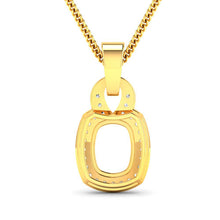 Load image into Gallery viewer, 0.25 Carat Genuine White Diamond 14K Yellow Gold Semi Mount Pendant - holds 9x7mm Cushion Gemstone
