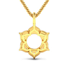 Load image into Gallery viewer, 0.14 Carat Genuine White Diamond 14K Yellow Gold Semi Mount Pendant - holds 8.00mm Round Gemstone
