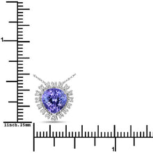 将图片加载到图库查看器，3.25 Carat Genuine Tanzanite and White Diamond 14K White Gold Pendant
