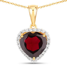 将图片加载到图库查看器，5.76 Carat Genuine Garnet and White Topaz .925 Sterling Silver Pendant
