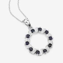 Load image into Gallery viewer, 1.30 Carat Genuine Blue Sapphire and White Topaz .925 Sterling Silver Pendant

