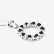 Load image into Gallery viewer, 1.30 Carat Genuine Blue Sapphire and White Topaz .925 Sterling Silver Pendant
