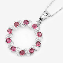 Load image into Gallery viewer, 1.30 Carat Genuine Pink Tourmaline and White Topaz .925 Sterling Silver Pendant
