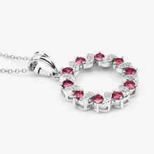 Load image into Gallery viewer, 1.30 Carat Genuine Pink Tourmaline and White Topaz .925 Sterling Silver Pendant
