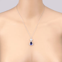 将图片加载到图库查看器，5.54 Carat Genuine Tanzanite and White Diamond 18K White Gold Pendant

