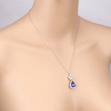 将图片加载到图库查看器，5.54 Carat Genuine Tanzanite and White Diamond 18K White Gold Pendant
