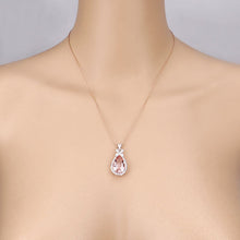 Load image into Gallery viewer, 8.14 Carat Genuine Morganite and White Diamond 14K Rose Gold Pendant
