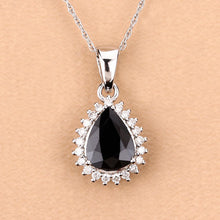 Load image into Gallery viewer, 2.09 Carat Genuine Blue Sapphire and White Diamond 14K White Gold Pendant

