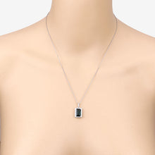 Load image into Gallery viewer, 3.55 Carat Genuine Green Tourmaline and White Diamond 14K White Gold Pendant
