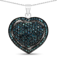 Load image into Gallery viewer, 1.25 Carat Genuine Blue Diamond .925 Sterling Silver Pendant
