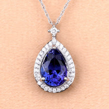 Load image into Gallery viewer, 2.20 Carat Genuine Tanzanite and White Diamond 14K White Gold Pendant
