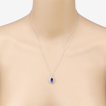 Load image into Gallery viewer, 2.20 Carat Genuine Tanzanite and White Diamond 14K White Gold Pendant
