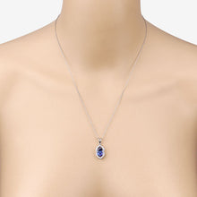 Load image into Gallery viewer, 2.44 Carat Genuine Tanzanite and White Diamond 14K White Gold Pendant
