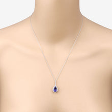 Load image into Gallery viewer, 3.05 Carat Genuine Tanzanite and White Diamond 14K White Gold Pendant
