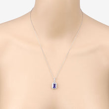 Load image into Gallery viewer, 2.56 Carat Genuine Tanzanite and White Diamond 14K White Gold Pendant
