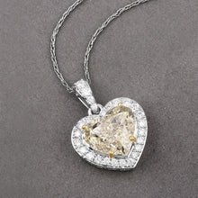 将图片加载到图库查看器，IGI Certified 4.51 Carat Genuine Light Yellow Diamond Center and 0.45cttw White Diamond 18K White Gold Pendant (4.96cttw)
