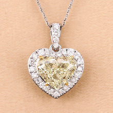 将图片加载到图库查看器，IGI Certified 4.51 Carat Genuine Light Yellow Diamond Center and 0.45cttw White Diamond 18K White Gold Pendant (4.96cttw)
