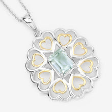 Load image into Gallery viewer, 2.10 Carat Genuine Green Amethyst .925 Sterling Silver Pendant
