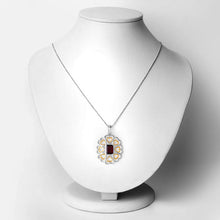 将图片加载到图库查看器，2.55 Carat Genuine Garnet .925 Sterling Silver Pendant
