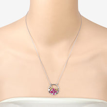 Load image into Gallery viewer, 1.47 Carat Genuine Ruby and White Topaz .925 Sterling Silver Pendant
