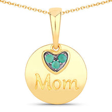Load image into Gallery viewer, 0.17 Carat Genuine Emerald .925 Sterling Silver Pendant
