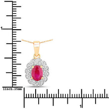 Load image into Gallery viewer, 0.95 Carat Genuine Ruby and White Diamond 10K Yellow Gold Pendant
