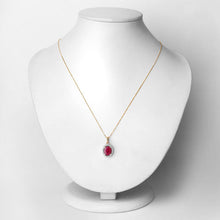 Load image into Gallery viewer, 2.51 Carat Genuine Ruby and White Diamond 10K Yellow Gold Pendant
