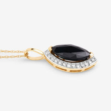 Load image into Gallery viewer, 2.29 Carat Genuine Blue Sapphire and White Diamond 10K Yellow Gold Pendant
