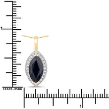 Load image into Gallery viewer, 2.29 Carat Genuine Blue Sapphire and White Diamond 10K Yellow Gold Pendant

