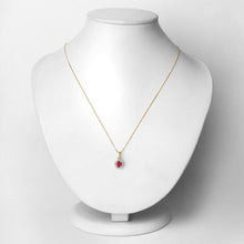 Load image into Gallery viewer, 0.62 Carat Genuine Ruby and White Diamond 14K Yellow Gold Pendant
