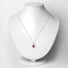 Load image into Gallery viewer, 1.29 Carat Genuine Ruby and White Diamond 14K White Gold Pendant
