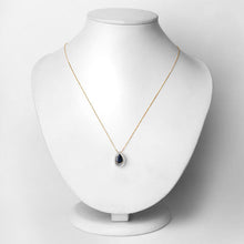 Load image into Gallery viewer, 1.15 Carat Genuine Blue Sapphire and White Diamond 14K Yellow Gold Pendant
