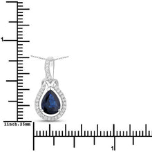 Load image into Gallery viewer, 1.48 Carat Genuine Blue Sapphire and White Diamond 14K White Gold Pendant
