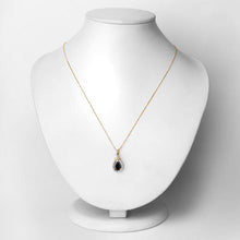 Load image into Gallery viewer, 1.48 Carat Genuine Blue Sapphire and White Diamond 14K Yellow Gold Pendant
