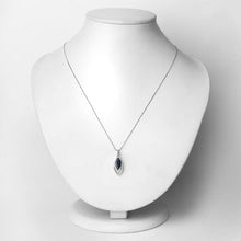 将图片加载到图库查看器，1.42 Carat Genuine Blue Sapphire and White Diamond 14K White Gold Pendant
