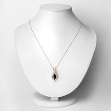 Load image into Gallery viewer, 2.27 Carat Genuine Blue Sapphire and White Diamond 14K Yellow Gold Pendant

