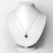 Load image into Gallery viewer, 4.17 Carat Genuine Tanzanite and White Diamond 14K White Gold Pendant
