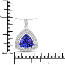 Load image into Gallery viewer, 3.93 Carat Genuine Tanzanite and White Diamond 14K White Gold Pendant
