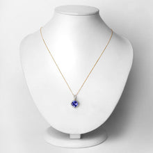 Load image into Gallery viewer, 2.54 Carat Genuine Tanzanite and White Diamond 14K Yellow Gold Pendant
