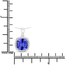 Load image into Gallery viewer, 2.65 Carat Genuine Tanzanite and White Diamond 14K White Gold Pendant
