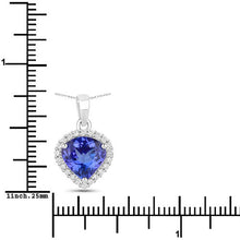 Load image into Gallery viewer, 2.53 Carat Genuine Tanzanite and White Diamond 14K White Gold Pendant
