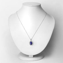 Load image into Gallery viewer, 3.21 Carat Genuine Tanzanite and White Diamond 14K White Gold Pendant
